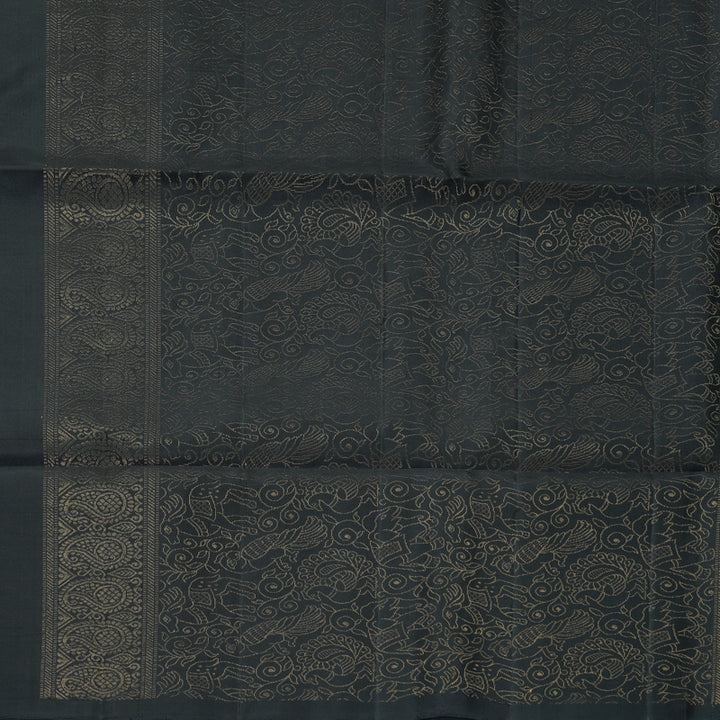 Hayagrivas Black Handloom Soft Silk Saree KBF863H1-6