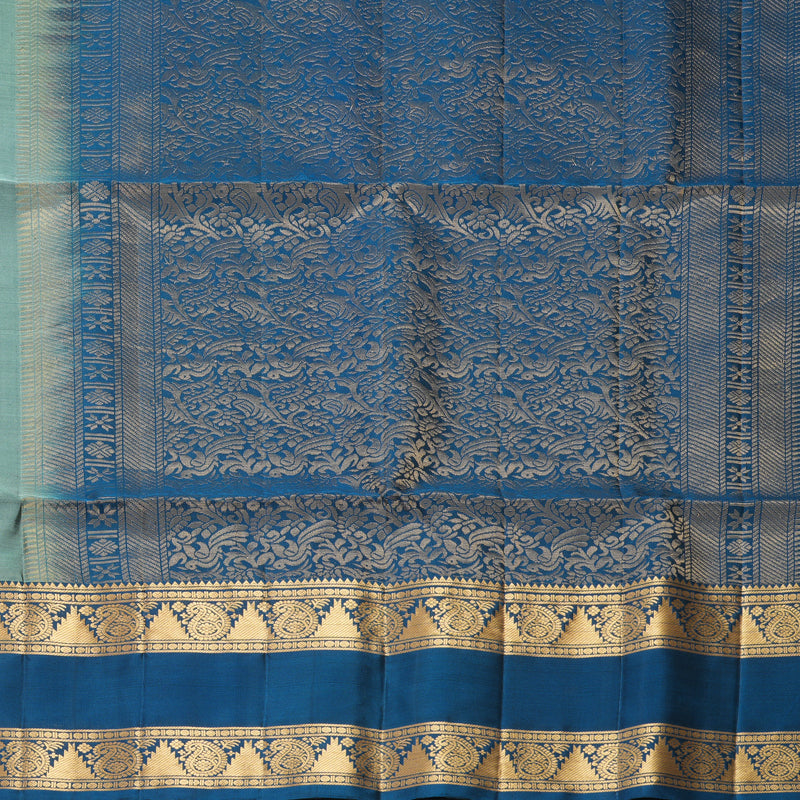 Hayagrivas Cement Green Handloom Soft Silk Saree KBF863H10-1