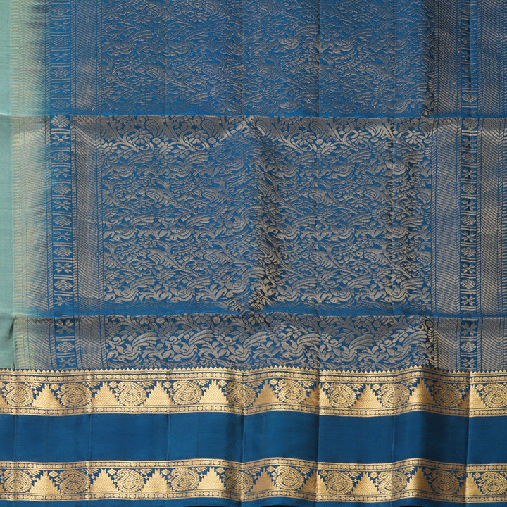 Hayagrivas Cement Green Handloom Soft Silk Saree KBF863H10-1