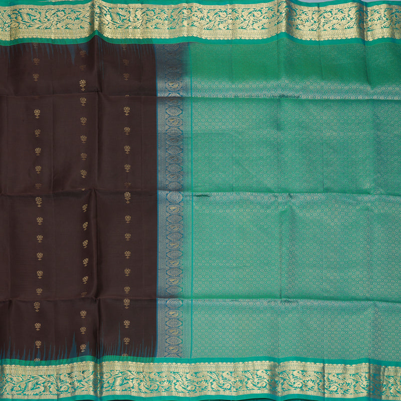 Hayagrivas Kanchana Brown Handloom Soft Silk Saree KBF863H11-1
