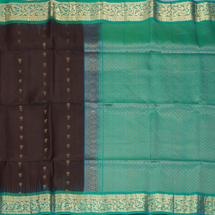Hayagrivas Kanchana Brown Handloom Soft Silk Saree KBF863H11-1