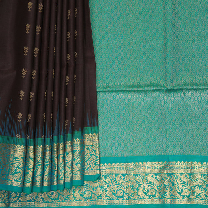 Hayagrivas Kanchana Brown Handloom Soft Silk Saree KBF863H11-1