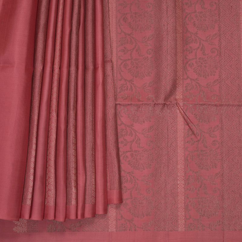 Hayagrivas Rosewood Pink Handloom Soft Silk Saree KBF863H7-1