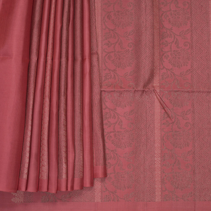Hayagrivas Rosewood Pink Handloom Soft Silk Saree KBF863H7-1