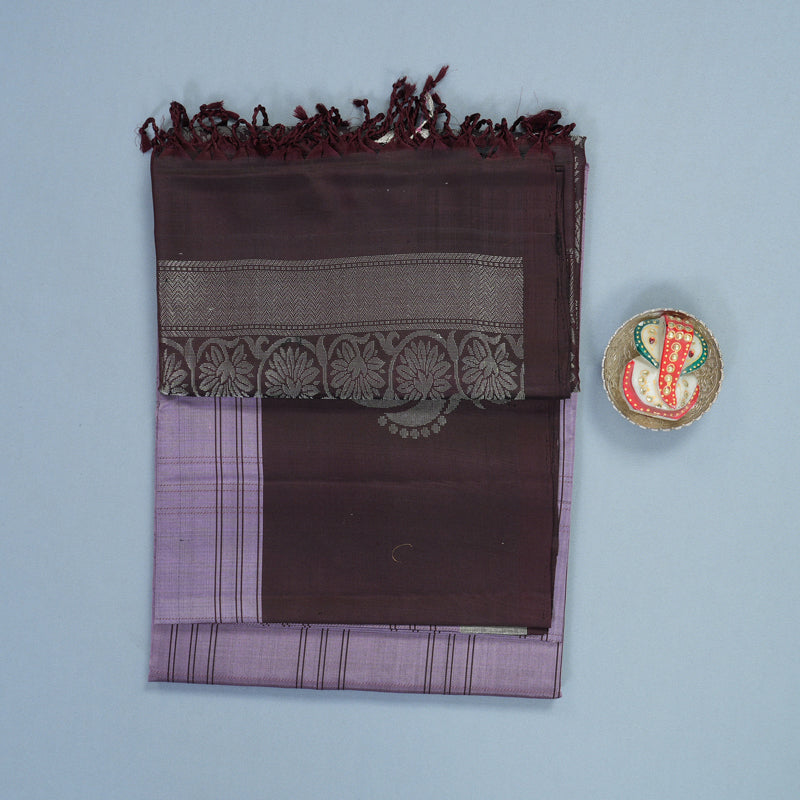 Hayagrivas Lilac Handloom Soft Silk Saree KBF863H8-1