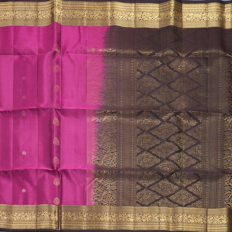 Hayagrivas Vadamalli Purple Handloom Soft Silk Saree KBF863H9-1