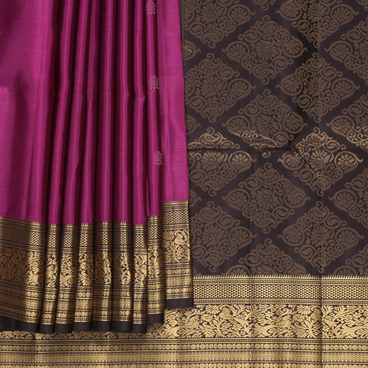 Hayagrivas Vadamalli Purple Handloom Soft Silk Saree KBF863H9-1