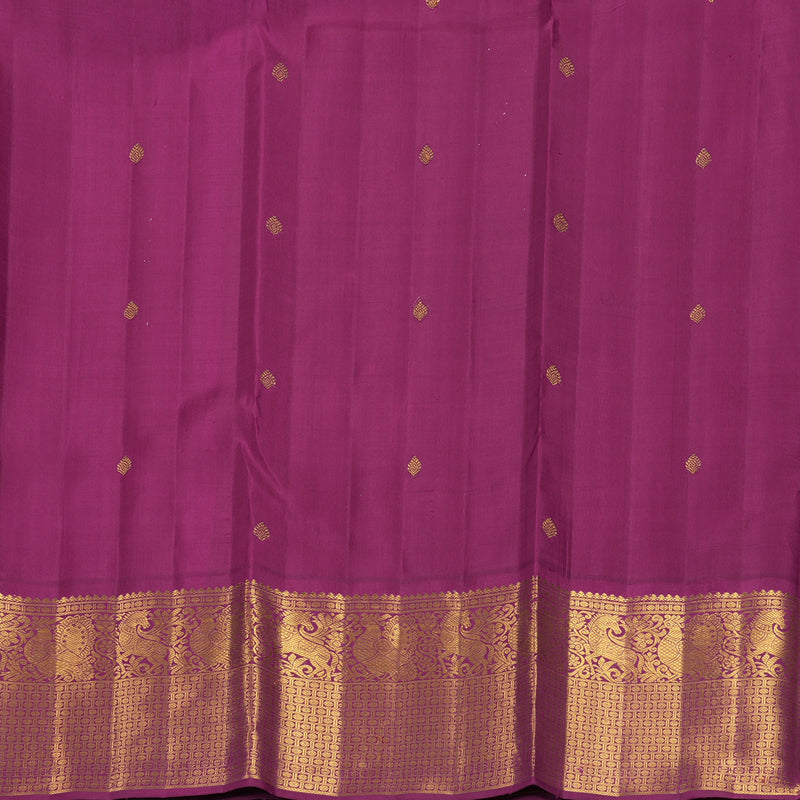 Hayagrivas Handloom Cream Kanjivaram Silk Saree with Purple Border KBF865H1-1