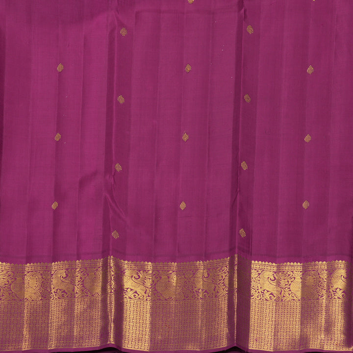 Hayagrivas Handloom Cream Kanjivaram Silk Saree with Purple Border KBF865H1-1