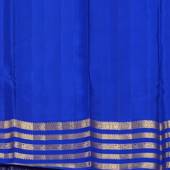 Hayagrivas Handloom Sea Blue Kanjivaram Silk Saree with MS Blue Border KBF865H2-1