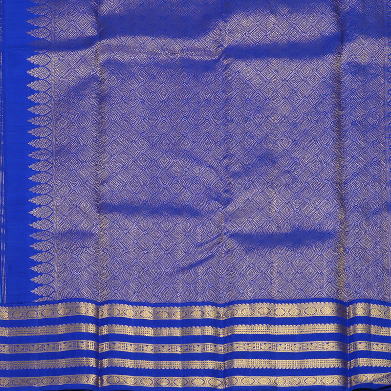 Hayagrivas Handloom Sea Blue Kanjivaram Silk Saree with MS Blue Border KBF865H2-1