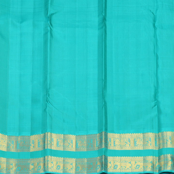 Hayagrivas Handloom Deep Wine Kanjivaram Silk Saree with Sky Blue Border KBF865H2-5