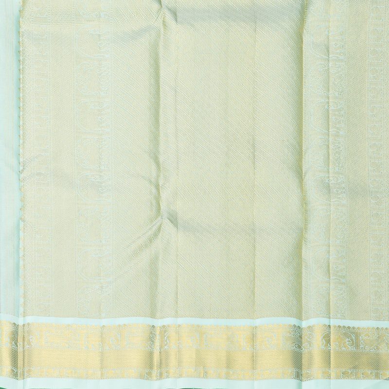 Hayagrivas Handloom Orangish-Pink Kanjivaram Silk Saree with Pista Green Border KBF866H4-1