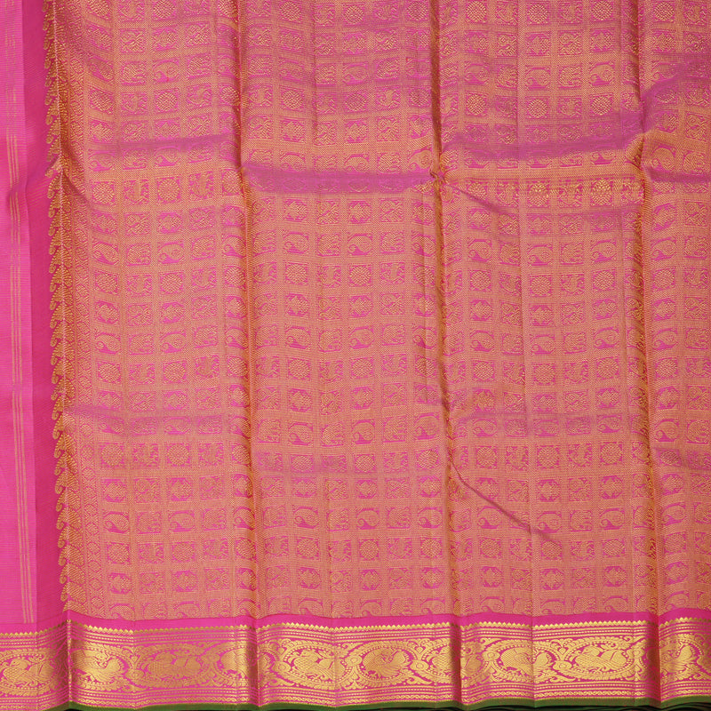 Hayagrivas Handloom Rani Pink Kanjivaram Silk Saree KBF867H4-1