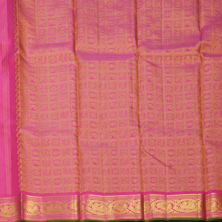 Hayagrivas Handloom Rani Pink Kanjivaram Silk Saree KBF867H4-1