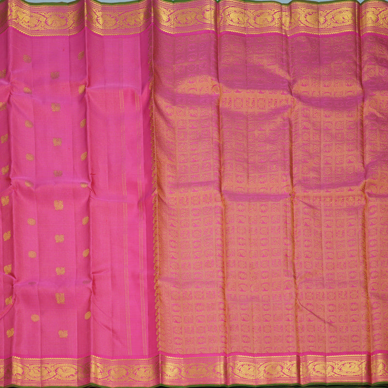 Hayagrivas Handloom Rani Pink Kanjivaram Silk Saree KBF867H4-1