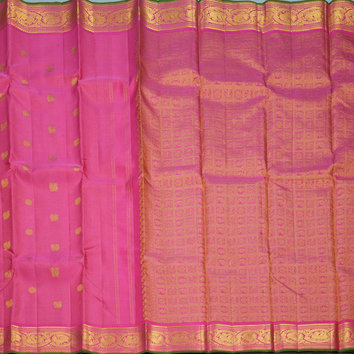 Hayagrivas Handloom Rani Pink Kanjivaram Silk Saree KBF867H4-1