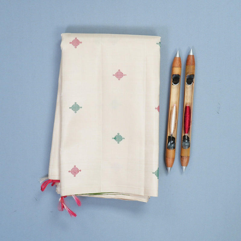 Hayagrivas Handloom Beige Kanjivaram Silk Saree KBF868H1-1
