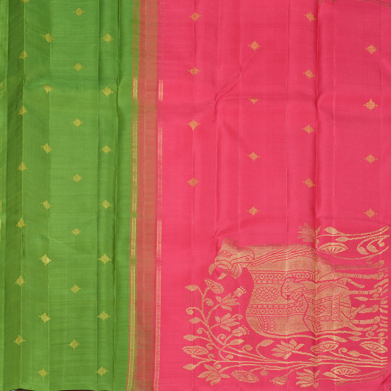 Hayagrivas Handloom Beige Kanjivaram Silk Saree KBF868H1-1