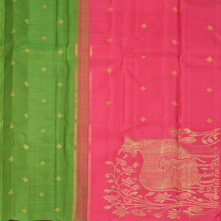 Hayagrivas Handloom Beige Kanjivaram Silk Saree KBF868H1-1