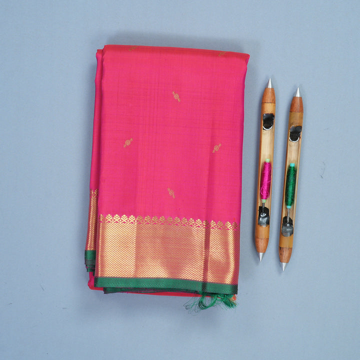 Hayagrivas Handloom Rani Pink Kanjivaram Silk Saree KBF868H4-1