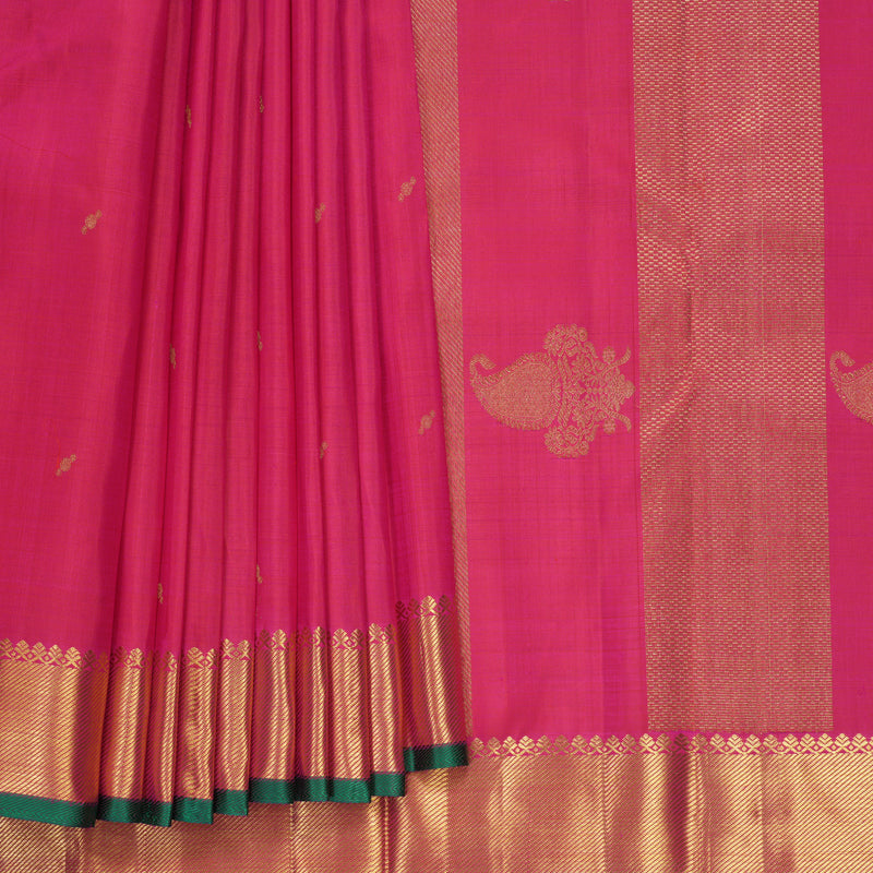 Hayagrivas Handloom Rani Pink Kanjivaram Silk Saree KBF868H4-1