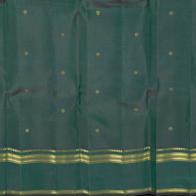 Hayagrivas Handloom Multicolour Stripes Kanjivaram Silk Saree with Bottle Green Border KBF868H5-1