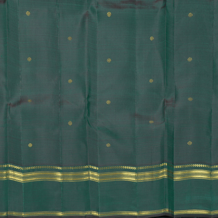 Hayagrivas Handloom Multicolour Stripes Kanjivaram Silk Saree with Bottle Green Border KBF868H5-1