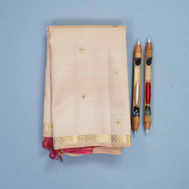 Hayagrivas Handloom Beige Kanjivaram Silk Saree KBF868H6-1