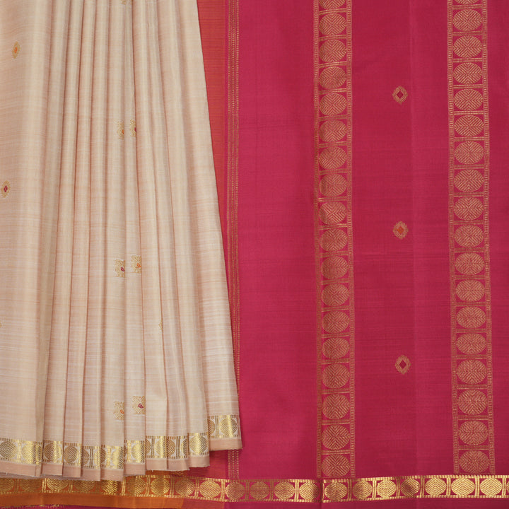 Hayagrivas Handloom Beige Kanjivaram Silk Saree KBF868H6-1