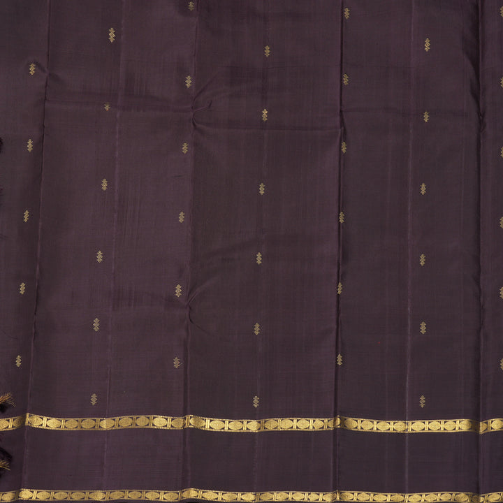 Hayagrivas Handloom Maroon Kanjivaram Silk Saree with Nagapazham Border KBF869H3-1