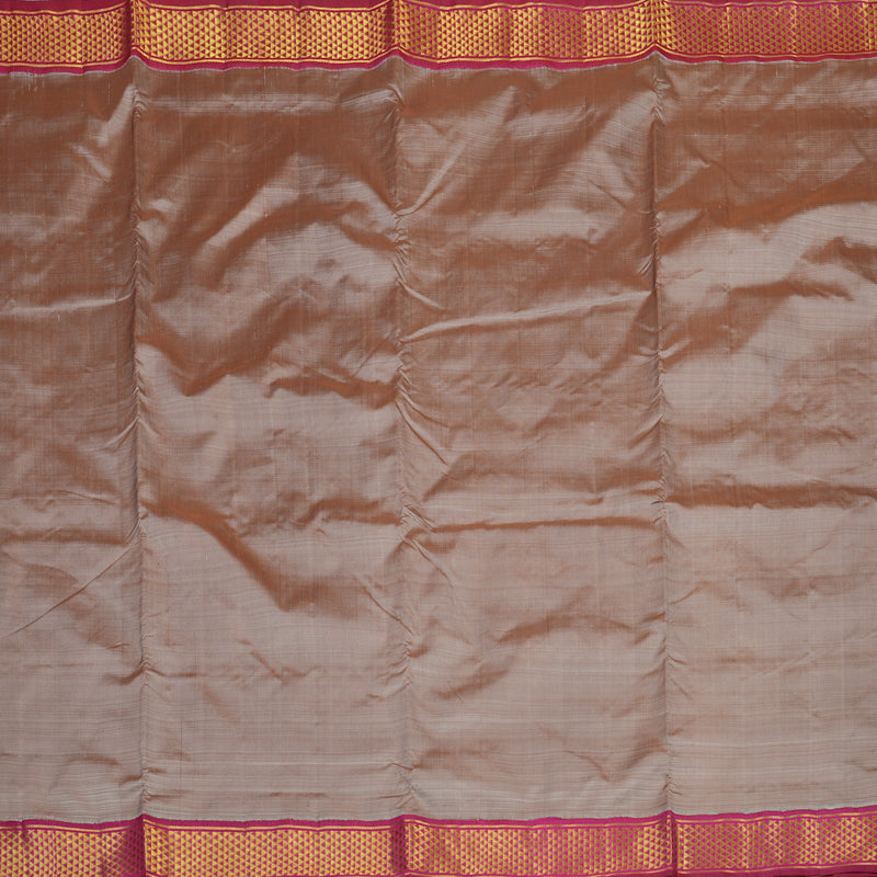 Hayagrivas Handloom Onion Pink Ten Yards Silk Saree with Pink Border KBF86D1-1