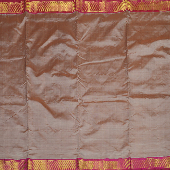 Hayagrivas Handloom Onion Pink Ten Yards Silk Saree with Pink Border KBF86D1-1