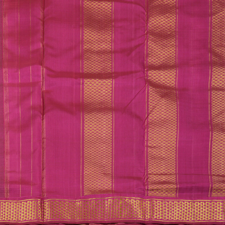 Hayagrivas Handloom Onion Pink Ten Yards Silk Saree with Pink Border KBF86D1-1