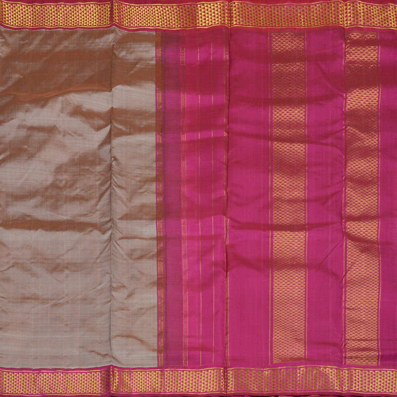 Hayagrivas Handloom Onion Pink Ten Yards Silk Saree with Pink Border KBF86D1-1