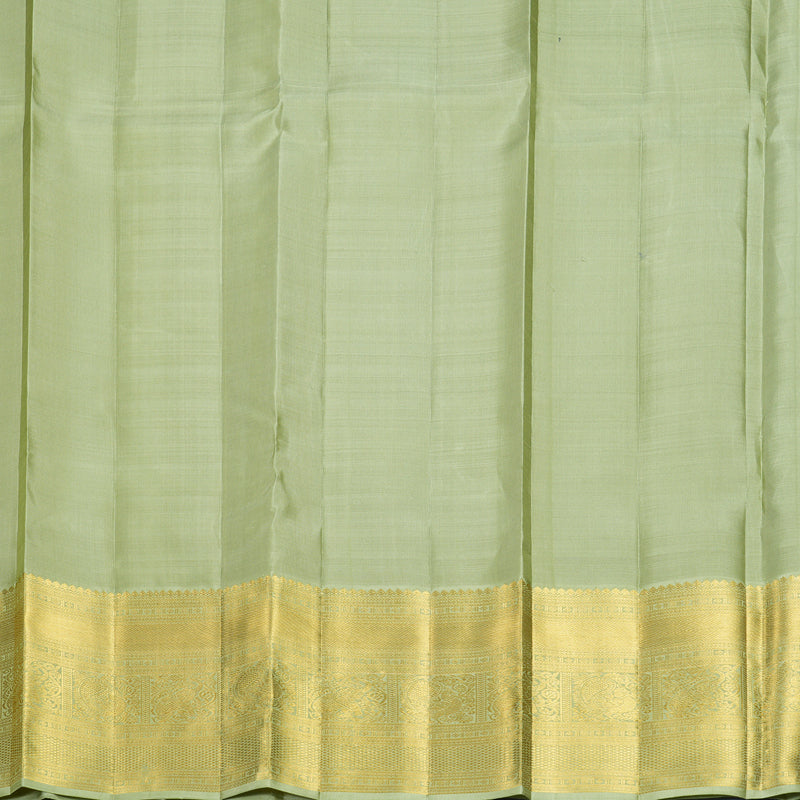 Hayagrivas Handloom MS Blue Kanjivaram Silk Saree with Pista Green Border KBF871H1-1