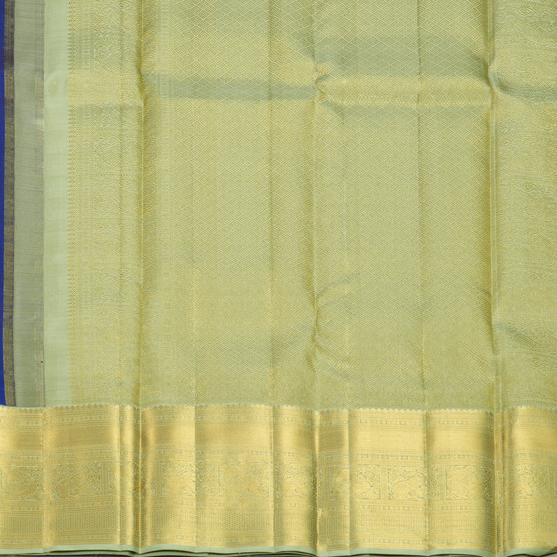 Hayagrivas Handloom MS Blue Kanjivaram Silk Saree with Pista Green Border KBF871H1-1