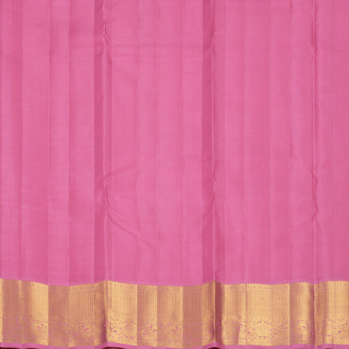 Hayagrivas Handloom Mild Peach Kanjivaram Silk Saree with Persian Pink Border KBF871H2-4