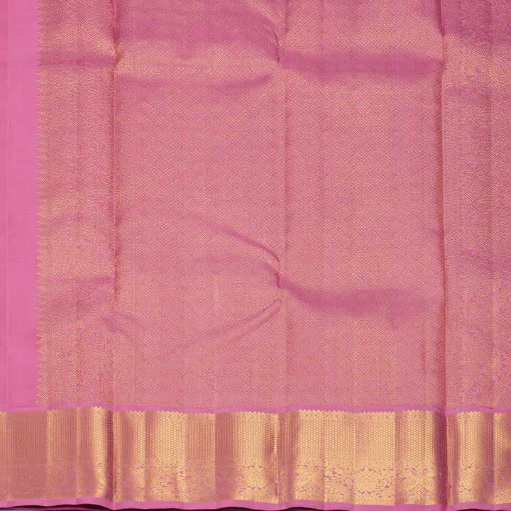 Hayagrivas Handloom Mild Peach Kanjivaram Silk Saree with Persian Pink Border KBF871H2-4