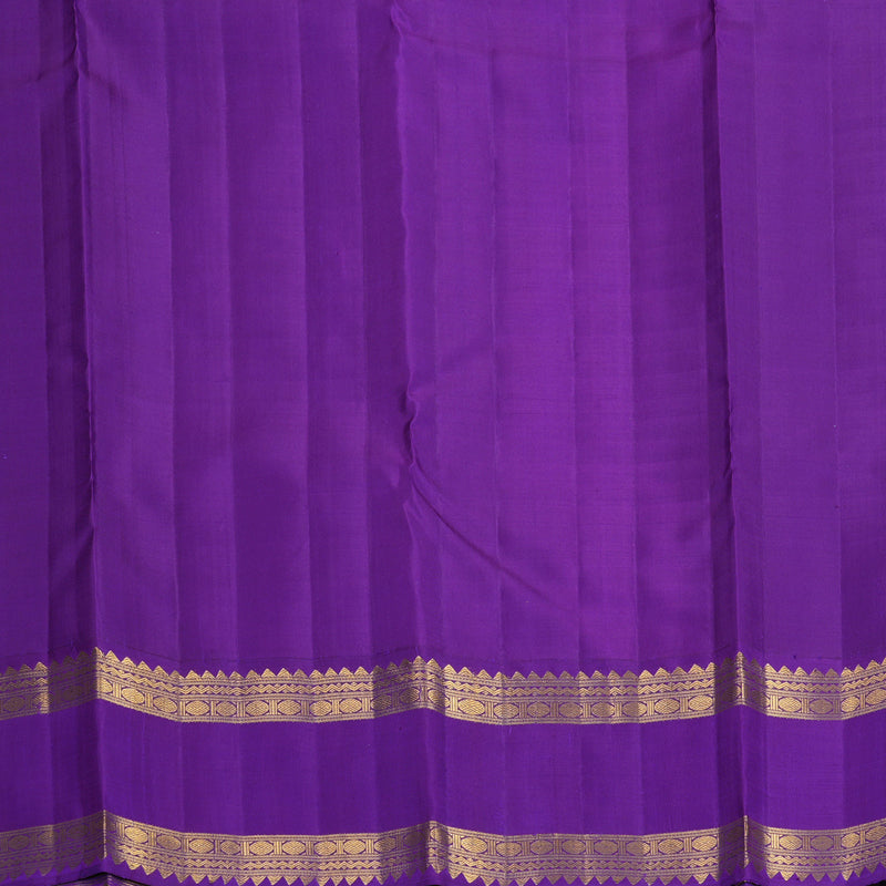 Hayagrivas Handloom Mustard Yellow Kanjivaram Silk Saree with Purple Border KBF871H2-5