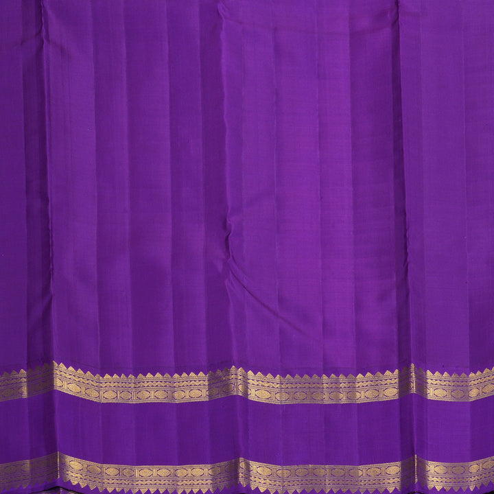 Hayagrivas Handloom Mustard Yellow Kanjivaram Silk Saree with Purple Border KBF871H2-5
