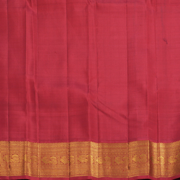 Hayagrivas Handloom MS Blue Kanjivaram Silk Saree with Maroon Border KBF872H3-1