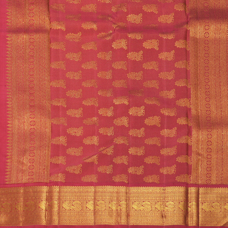 Hayagrivas Handloom MS Blue Kanjivaram Silk Saree with Maroon Border KBF872H3-1