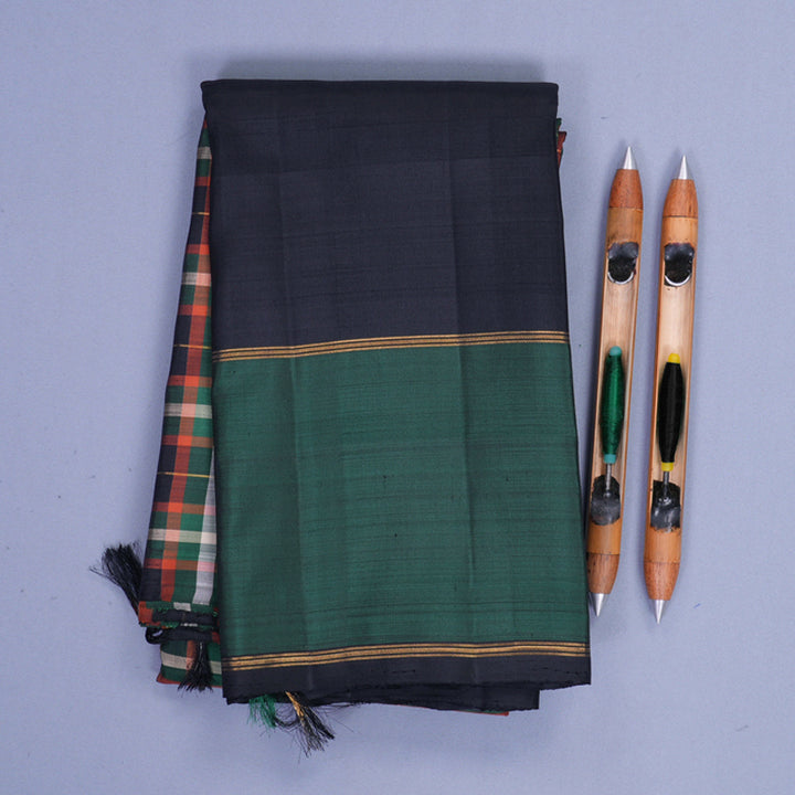 Hayagrivas Handloom Multicolour Checks Kanjivaram Silk Saree KBF872H4-1