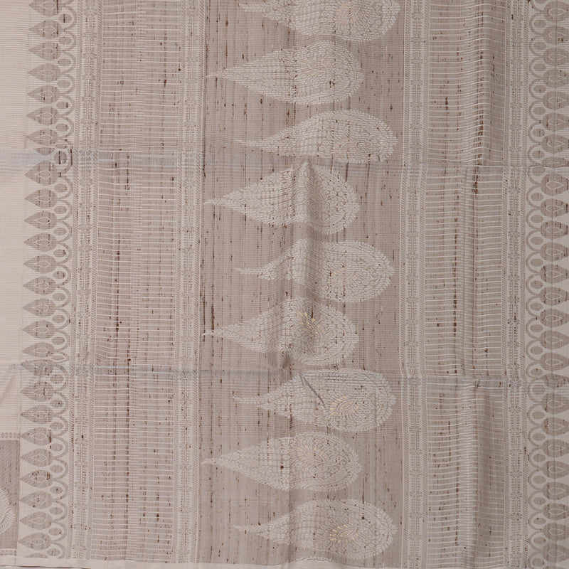 Hayagrivas Cream Handloom Soft Silk Saree KBF877H14-1