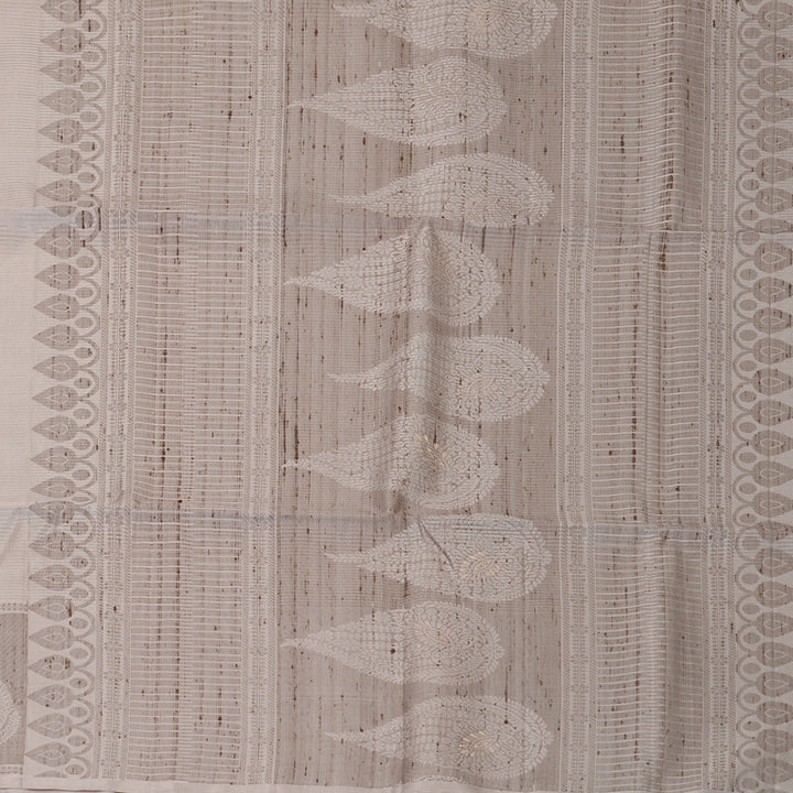 Hayagrivas Cream Handloom Soft Silk Saree KBF877H14-1