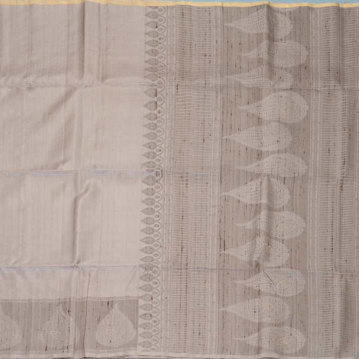 Hayagrivas Cream Handloom Soft Silk Saree KBF877H14-1