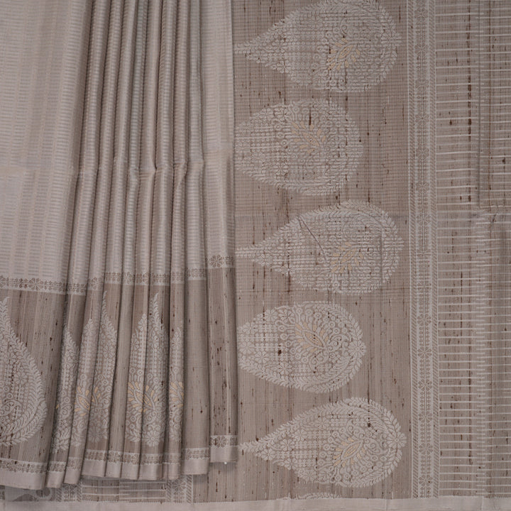 Hayagrivas Cream Handloom Soft Silk Saree KBF877H14-1
