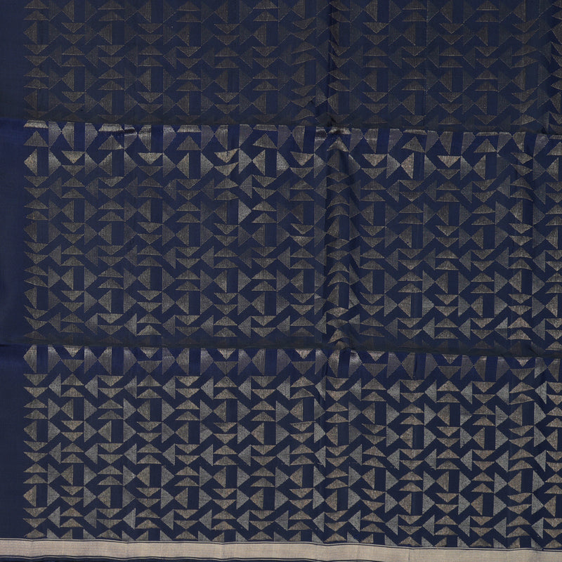 Hayagrivas Navy Blue Handloom Soft Silk Saree KBF877H4-1