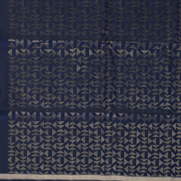 Hayagrivas Navy Blue Handloom Soft Silk Saree KBF877H4-1